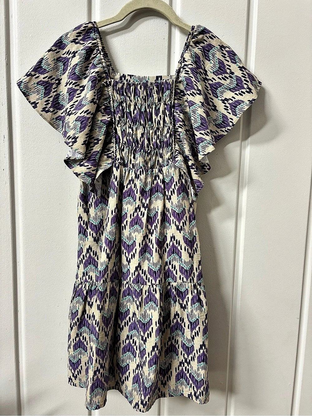 Zara Girls Size 11-12 Purple Geometric Dress Like New